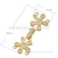 gold plated flower shape with loops jewellery brass bracelet clasp